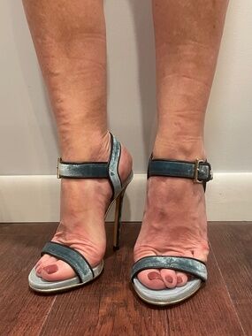 DSQUARED2 Blue Velvet Formal High Heel Sandals